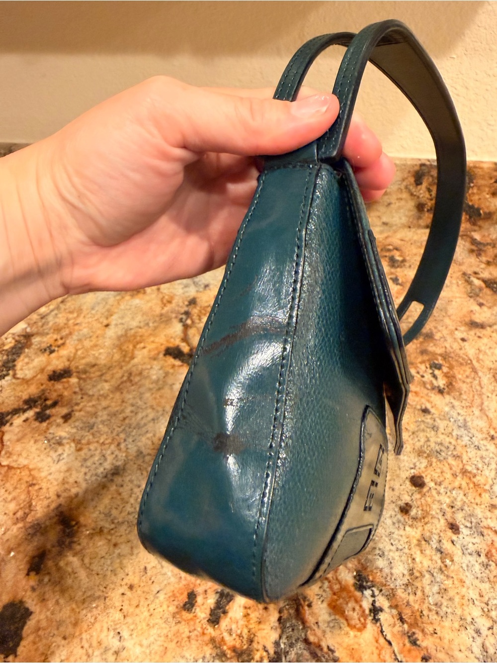 Givenchy Teal Leather Shoulder Bag - Picture 6 of 8